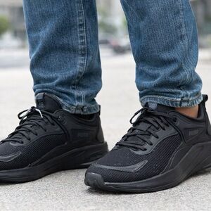 Puma Men's Black Slim Straight Jeans Styling with Black Puma Sneakers